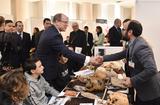Agora 2019 - Photo caption: H.S.H. the Sovereign Prince during his visit to the Museum of Prehistoric Anthropology’s stand – © Manuel Vitali – Government Communication Department