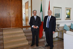 Consulat Ancone - S.E. M. Robert Fillon, Ambassadeur en Italie, et M. Giovanni Puoti, Consul de Monaco à Ancône ©DR