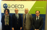 Dépôt OCDE - From left to right: Ms Josée Fecteau, Deputy Director of Legal Affairs, OECD; H.E Mr Serge Telle, Minister of State; Mr Nicola Bonucci, Director of Legal Affairs, OECD; Mr Jean Castellini, Minister of Finance and Economy
