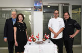 Voir la photo - Photo Caption, from left to right:  Marc Devito (Honorary Consul of Canada in Monaco), France Rioux, (President of he Canadian Club of Monaco) with Raphaël and Daniel Vézina (Canadian chefs)© –Government Communication Department/Manuel Vitali