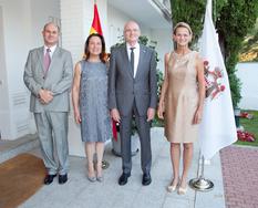 Réception Espagne - H.E. Mr Jean-Luc Van Klaveren, Monaco’s Ambassador to Spain, his wife, the husband of Hungary's Ambassador to Spain and Her Excellency the Ambassador of Hungary to Spain 