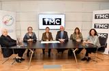 TMC PNTE - From left to right: Etienne Franzi, Vice-President of TMC, Catherine Puiseux, CSR Director for TF1 Group, Céline Nallet, CEO of the TNT channels (TMC, TFX and TF1 Séries Films) at TF1 Group, H.E. the Minister of State, Marie-Pierre Gramaglia, Minister of Public Works, the Environment and Urban Development, and Annabelle Jaeger-Seydoux, Director of the Mission for Energy Transition. ©Direction de la Communication / Manuel Vitali