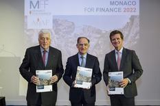 3ème MFF AMAF - Photo, from left to right: Mr Etienne Franzi, President of the AMAF, Mr Jean Castellini, Minister of Finance and Economy, and Mr Gérald Mathieu, President of the AMAF Committee on Promoting the Financial Sector – © Government Communication Department –Manuel Vitali