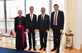 Accréditations Ambassadeurs 10-09-2019 - From left to right: H.E. Mgr Antonio Arcari, Apostolic Nuncio; Gilles Tonelli, Minister of Foreign Affairs and Cooperation; H.E. Mr Michael Linhart, Ambassador Extraordinary and Plenipotentiary of the Republic of Austria, and H.E. Mr Michael Starbaek Christensen, Ambassador Extraordinary and Plenipotentiary of Denmark  © Government Communication Department/Manuel Vitali 