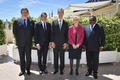 Ambassadeurs 14 mai - From left to right: H.E. Mr François de Kerchove d’Exaerde, Belgian Ambassador; H.E. Mr Rami Adwan, Lebanese Ambassador; Gilles Tonelli, Minister of Foreign Affairs and Cooperation; H.E. Ms Livia Leu Agosti, Swiss Ambassador, and H.E. Mr Auguste C. Alavo, Beninese Ambassador © Government Communication Department/Michael Alesi Ambassadeurs 14 mai - From left to right: H.E. Mr François de Kerchove d’Exaerde, Belgian Ambassador; H.E. Mr Rami Adwan, Lebanese Ambassador; Gilles Tonelli, Minister of Foreign Affairs and Cooperation; H.E. Ms Livia Leu Agosti, Swiss Ambassador, and H.E. Mr Auguste C. Alavo, Beninese Ambassador © Government Communication Department/Michael Alesi