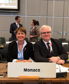 Conférence OSCE - S.E. Mme Isabelle Berro-Amadeï, Ambassadeur, Représentant permanent de la Principauté de Monaco près l’OSCE, et Lorenzo Ravano, Représentant permanent adjoint ©DR