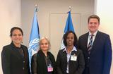 Conseil Administration PAM - From left to right: Virginia Villar-Arribas, WFP Country Director for Burundi; Martine Garcia-Mascarenhas, Deputy Permanent Representative to the FAO and WFP; Yordanos Seium-Pasquier, Senior Programme Manager in the Department of International Cooperation; and David Ryckembusch, WFP Chief of Technical Assistance, Private Sector Partnership and Innovation. ©DR