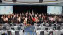 Voir la photo - Photo caption: H.S.H. Prince Albert II surrounded by delegates who took part in the 9th Forum and 5th Assembly of European Athletes.