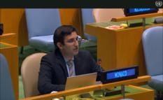 Intervention Océan - Nations in New York, during his speech to the General Assembly © DR