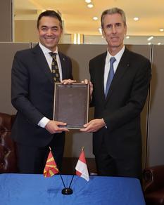 Macédoine - Gilles Tonelli, Minister of Foreign Affairs and Cooperation of the Principality of Monaco, and Nikola Dimitrov, Minister of Foreign Affairs of North Macedonia  ©DR 
