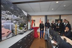 Ministre Singapour Photo 3 - Live demonstration of the use of a drone in emergency management thanks to 5G. The demonstration was held at the Monaco Fire and Emergency Service Operational Centre. © Government Communication Department – Michael Alesi 