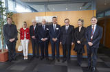 Monaco à Strasbourg - From left to right:Mr Gabriel Revel, Deputy Permanent Representative of Monaco to the Council of Europe; Ms Brigitte Grinda-Gambarini, First President of the Court of Appeal; Mr Jean-Pierre Dumas, First President of the Court of Revision; Mr Didier Linotte, President of the Supreme Court; H.E. Mr Philippe Narmino, Secretary of Justice; Mr Guido Raimondi, President of the European Court of Human Rights (ECHR); Ms Stéphanie Mourou-Vikström, Monaco’s elected judge on the ECHR, and H.E. Mr Rémi Mortier, Ambassador and Permanent Representative of Monaco to the Council of Europe ©DR
