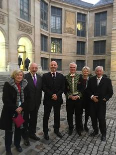 Monaco Institut de France - Photo caption: from left to right, Mrs Mourou, Professor D’Onorio, Mr Anselmi, Professor Gaudemet, Mrs Gaudemet and Dr Mourou - DR