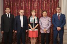 Nouveaux Ambassadeurs - Iran - Thaïlande - République tchèque - Turkménistan. ©Direction de la Communication-Stéphane Danna - De gauche à droite : S.E. M. Maksat CHARIEV, Ambassadeur Extraordinaire et Plénipotentiaire du Turkménistan, S.E. M. Mohammad AMIN NEJAD, Ambassadeur Extraordinaire et Plénipotentiaire de la République Islamique d’Iran, Mme Isabelle BERRO-AMADEÏ, Conseiller de Gouvernement-Ministre des Relations Extérieures et de la Coopération, S.E. M. Sarun CHAROENSUWAN, Ambassadeur Extraordinaire et Plénipotentiaire du Royaume de Thaïlande et S.E. M. Jaroslav KURFÜRST, Ambassadeur Extraordinaire et Plénipotentiaire de la République tchèque. ©Direction de la Communication- Stéphane Danna
