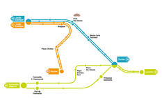 Plan des lignes X1, X2 et X3 - Map of lines X1, X2 and X3