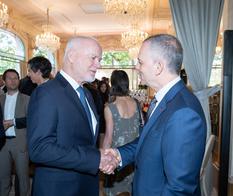 Réception Ambassade France 2019 - H.E. Mr. Peter Thomson, the United Nations Secretary-General's Special Envoy for the Oceans and H.E. Mr. Christophe Steiner, Ambassador of the Principality of Monaco to France ©Cyrill Bailleul