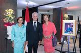 Réception Paris 2018 - H.E. Mr Claude Cottalorda, his wife and H.E. Ms Ségolène Royal © Cyril Bailleul