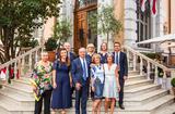 Réception Rome 2019 - H.E. Mr. Robert Fillon and his wife, with the staff of the Embassy. ©DR