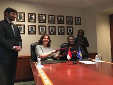 Relations diplo Barbade - H.E. Ms Elizabeth Thompson and H.E. Ms Isabelle Picco, Permanent Representatives to the United Nations © DR