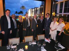 Seatrade Cruise à Miami - De gauche à droite : Per Bjornsen – CEO V.Ships Leisure ; Pierre-Yves Canton ; Colette Borgheresi – Responsable croisière de la SEPM ; Olivier Lavagna – Directeur Général de la SEPM ; Tomas Abreu – Consul honoraire de Monaco à Miami ; Aleco Kesseoglou – Président de la SEPM ; Guy Antognelli – Directeur du Tourisme et des Congrès (DTC) ; Mme Keusseoglou ; Laurence Aquilina – Responsable de la promotion Tourisme de loisirs à la DTC ©DR