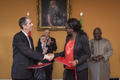 Signature accord Mali - Signature of a memorandum of understanding on civil protection between Mr Gilles Tonelli, Minister of Foreign Affairs and Cooperation, and H.E. Ms Kamissa Camara, Minister of Foreign Affairs and International Cooperation.© Government Communication Department/Stéphane Danna