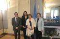 Voir la photo - From left to right: Mr Gilles Realini (First Secretary at Monaco’s Permanent Representation in Geneva), Ms Francesca Casalone (Intern at Monaco’s Permanent Representation in Geneva), Ms Michelle Bachelet (United Nations High Commissioner for Human Rights) and H.E. Ms Carole Lanteri (Ambassador and Permanent Representative of Monaco to the Office of the United Nations in Geneva) - © DR Voir la photo - From left to right: Mr Gilles Realini (First Secretary at Monaco’s Permanent Representation in Geneva), Ms Francesca Casalone (Intern at Monaco’s Permanent Representation in Geneva), Ms Michelle Bachelet (United Nations High Commissioner for Human Rights) and H.E. Ms Carole Lanteri (Ambassador and Permanent Representative of Monaco to the Office of the United Nations in Geneva) - © DR