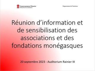 Information and awareness-raising meeting for Monegasque associations and foundations 